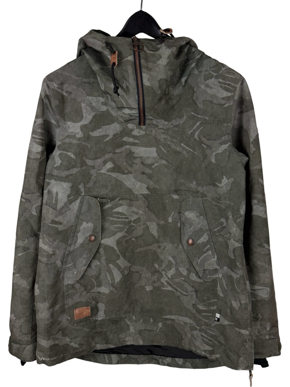 Mens DC Skateboards Camo Quarter Zip Snowboard Sport Jacket Size M